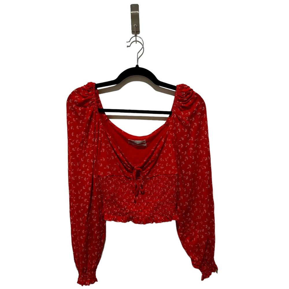 Urban Outfitters Cropped Smocked Top Orange Size Large